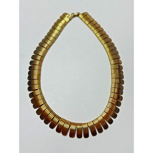 Vintage Napier Gold Tone 15" Choker Collar Necklace Cleopatra Egyptian Style